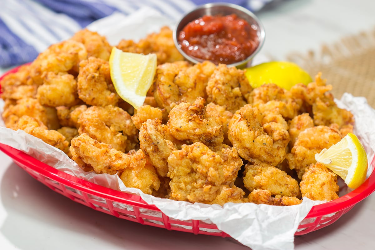 Named after a tiny fishing town on the Carolina coast, Calabash Shrimp feature a light and crispy coating. It's perhaps the best fried shrimp you'll ever eat!