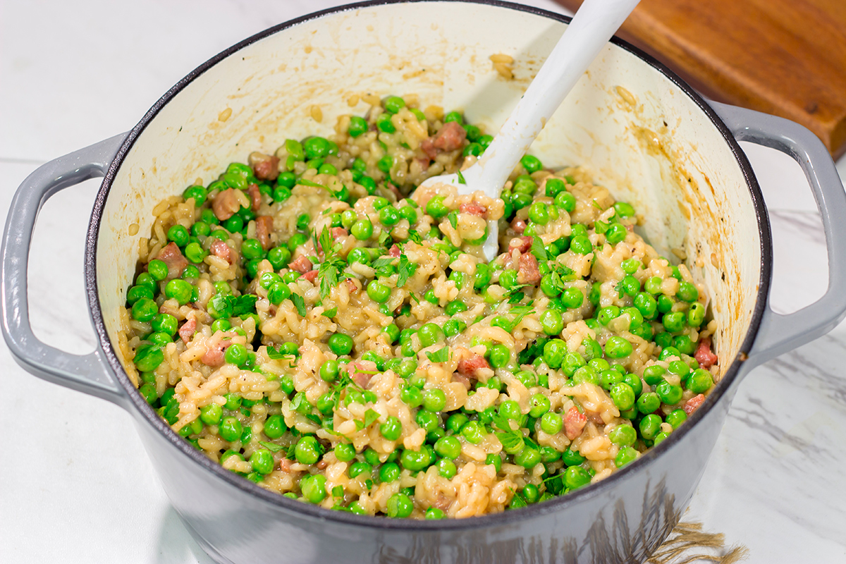 Traditionally made with fresh spring peas, Risi e Bisi is Italian comfort food at its best. This dish is creamy, flavorful and always a favorite in our house!