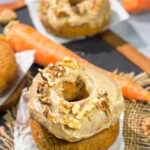 These baked Carrot Cake Donuts feature a tender and delicious donut topped with a creamy brown sugar + cream cheese frosting. These donuts are perfect for Easter!