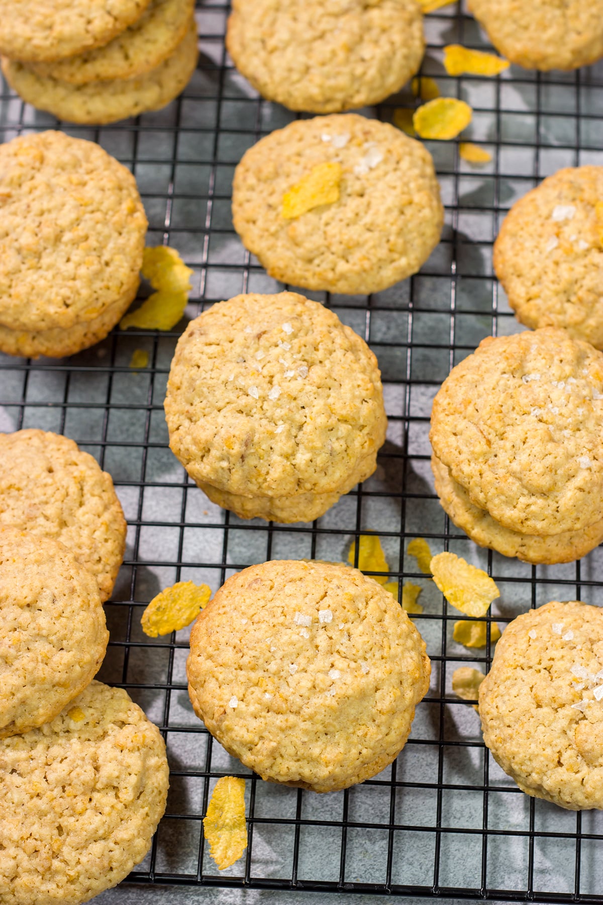 These Cornflake Cookies are the perfect combination of chewy and crunchy - they're packed with cornflakes cereal, chopped pecans and oats. Good luck eating just one!