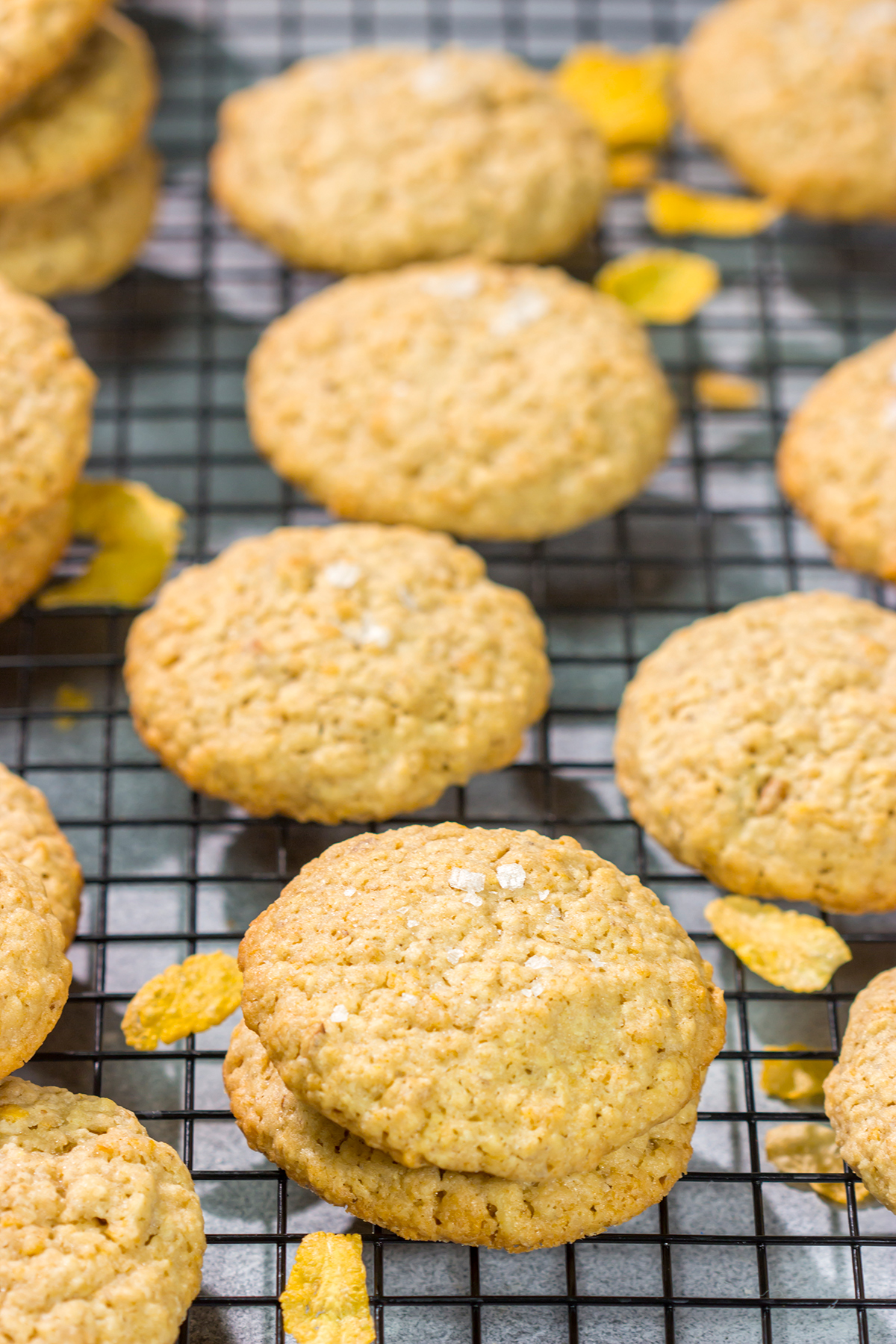 These Cornflake Cookies are the perfect combination of chewy and crunchy - they're packed with cornflakes cereal, chopped pecans and oats. Good luck eating just one!