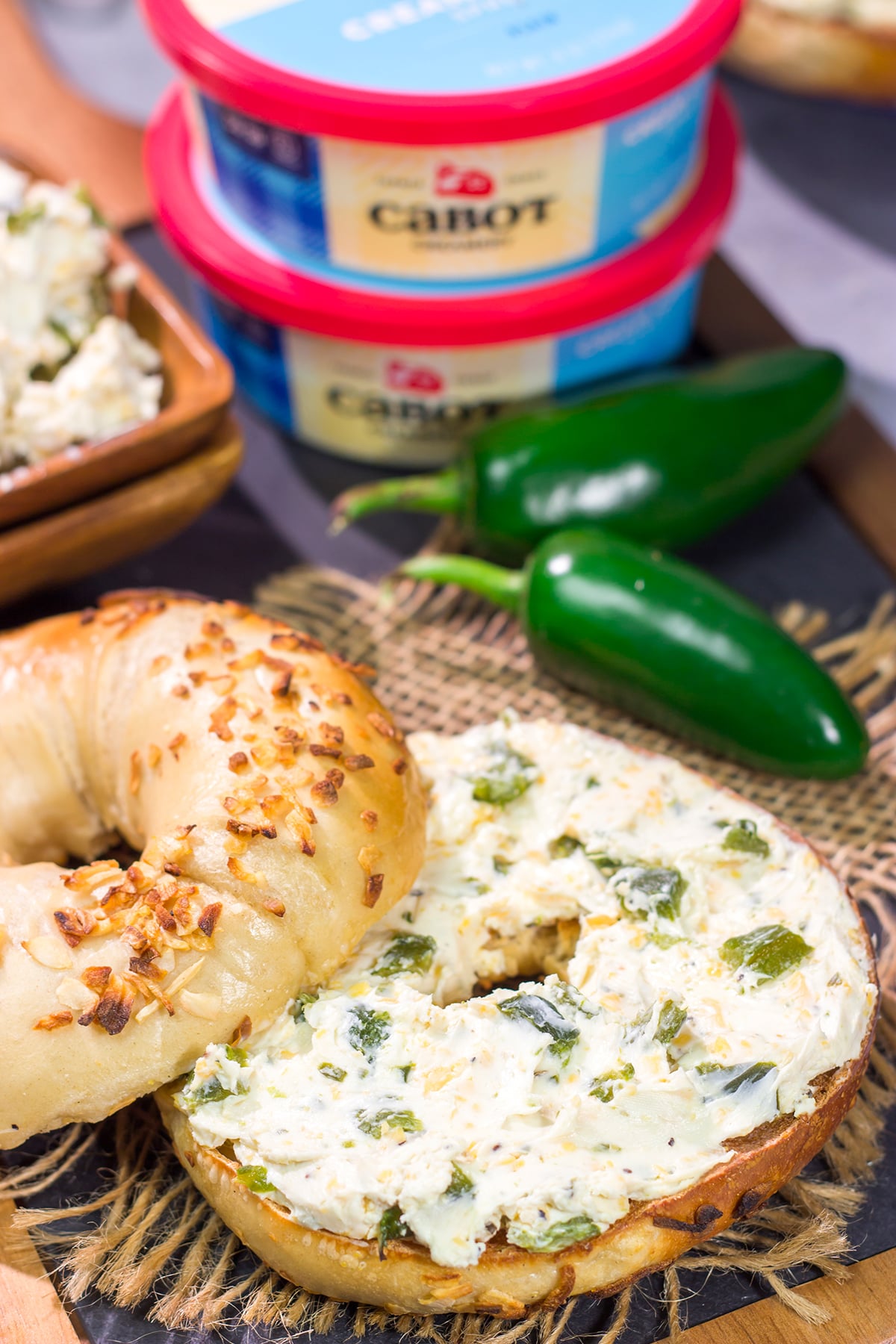Add a kick to your morning with this homemade Jalapeño Cheddar Cream Cheese. Packed with roasted jalapeños and sharp cheddar cheese, this cream cheese is absolutely delicious!