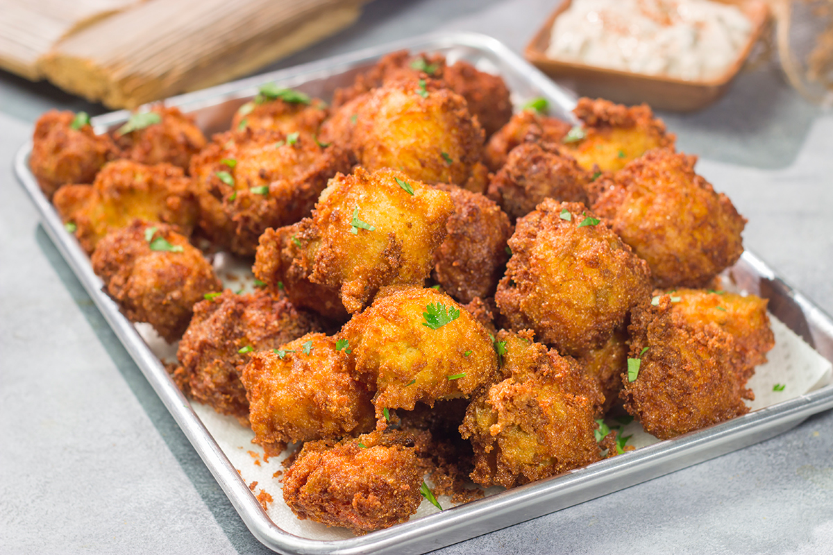 Give a classic Southern side dish a Southwestern spin with a batch of these Green Chile Hushpuppies. Featuring diced green chiles and shredded Pepper Jack cheese, these hushpuppies make for a great side dish alongside fried seafood or barbecue!