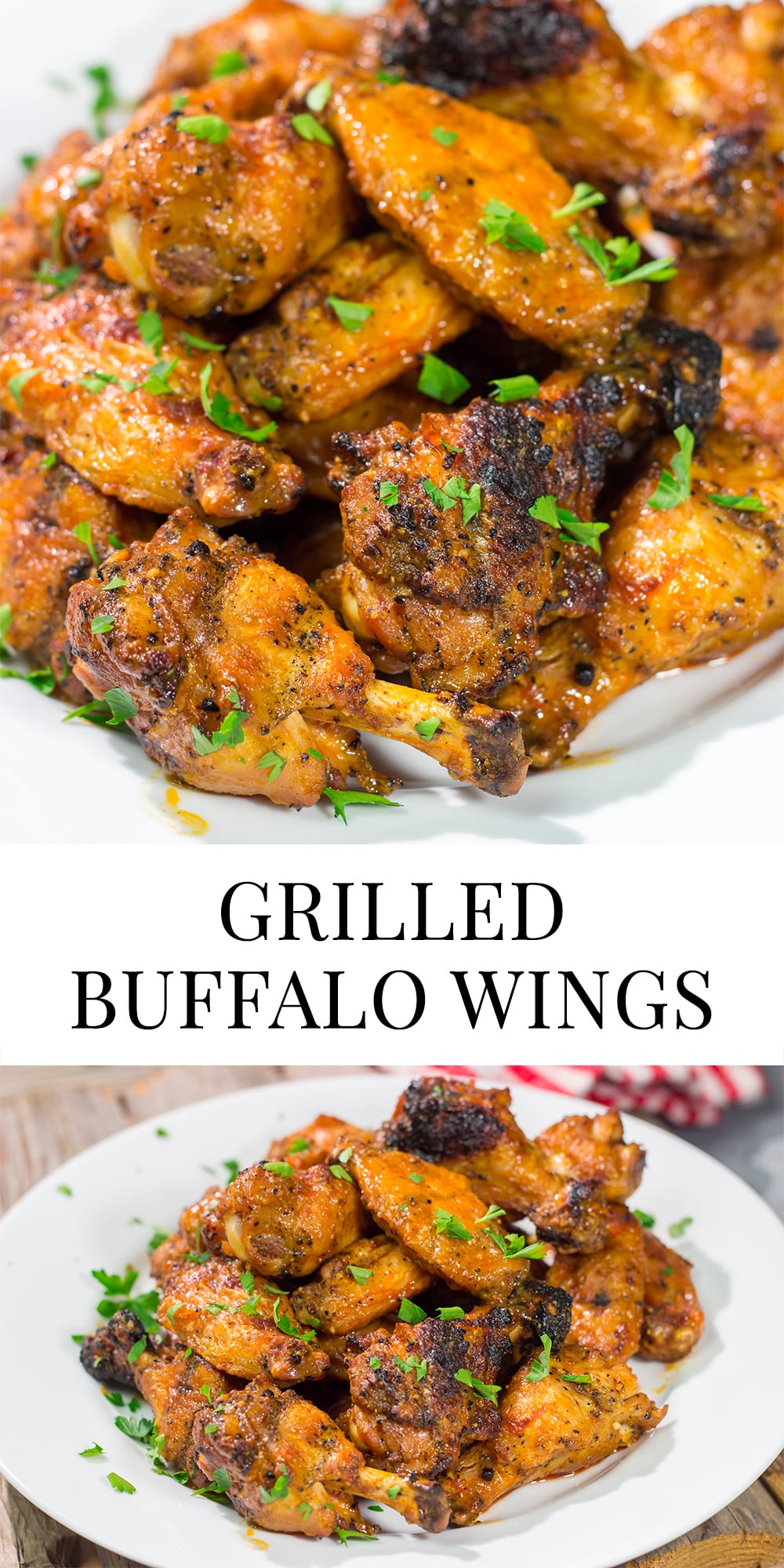 These Grilled Buffalo Wings are juicy and delicious - and tossed in an easy homemade buffalo sauce. Fire up the grill and invite some friends over!