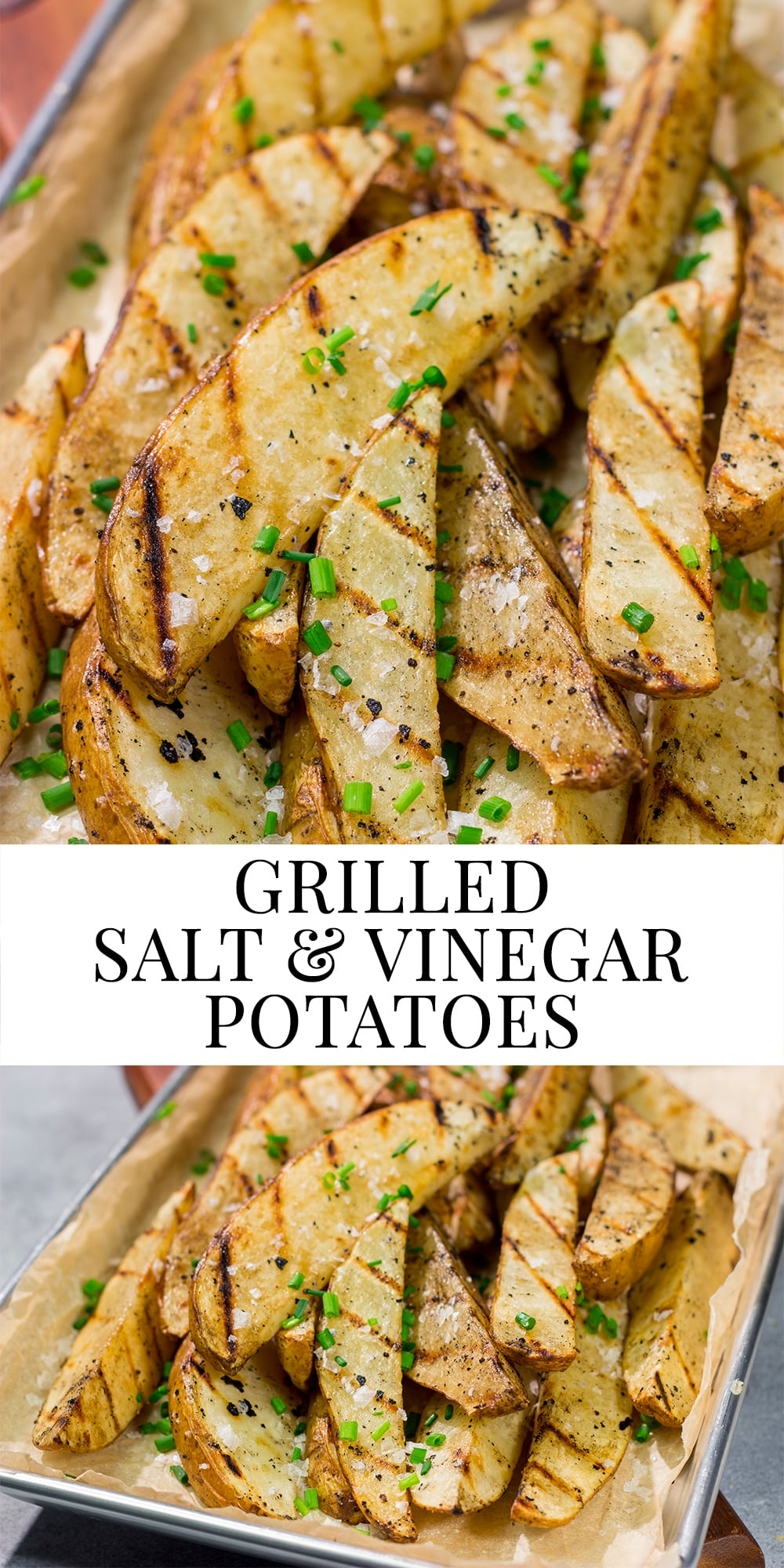 Put a salt and vinegar spin on grilled potato wedges with this Grilled Salt and Vinegar Potatoes recipe. This is a delicious side dish for summer grilling!