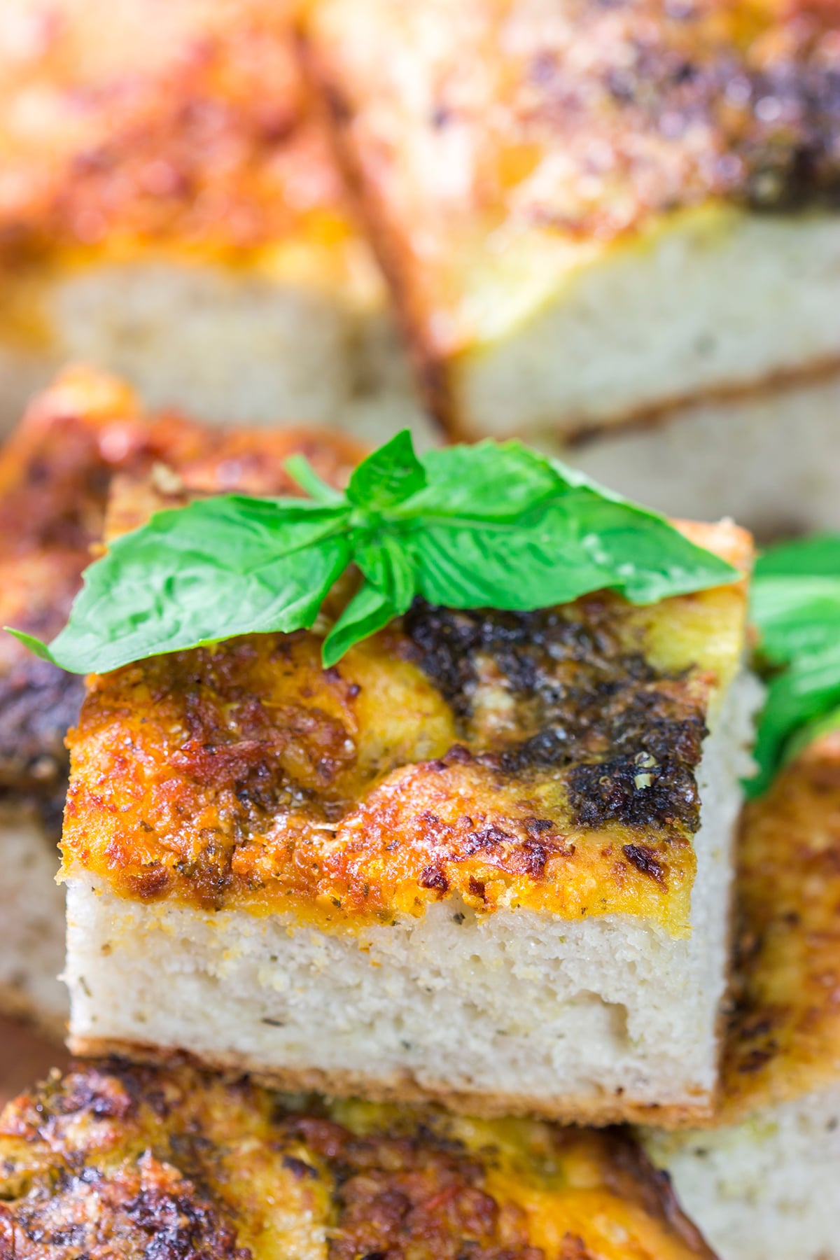 Topped with 2 types of pesto, this Sundried Tomato and Pesto Focaccia is a flavorful and delicious bread. Serve as a side dish or slice in half for a unique sandwich bread!