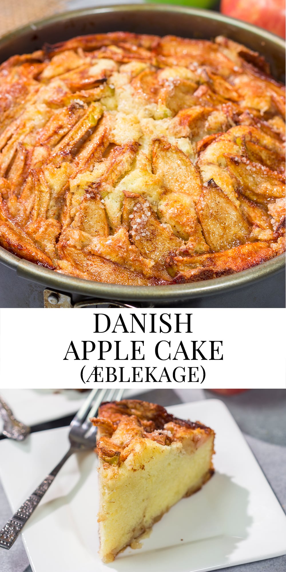 Featuring layers of sliced apples on both the bottom and top, this Danish Apple Cake is a delicious way to celebrate Autumn. This cake looks fancy, but it's very easy to make!