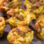 These Thanksgiving Stuffing Muffins feature all of the traditional Thanksgiving flavors...baked in a muffin tin! They're also single-serve, so they're perfect for holiday gatherings with family and friends.