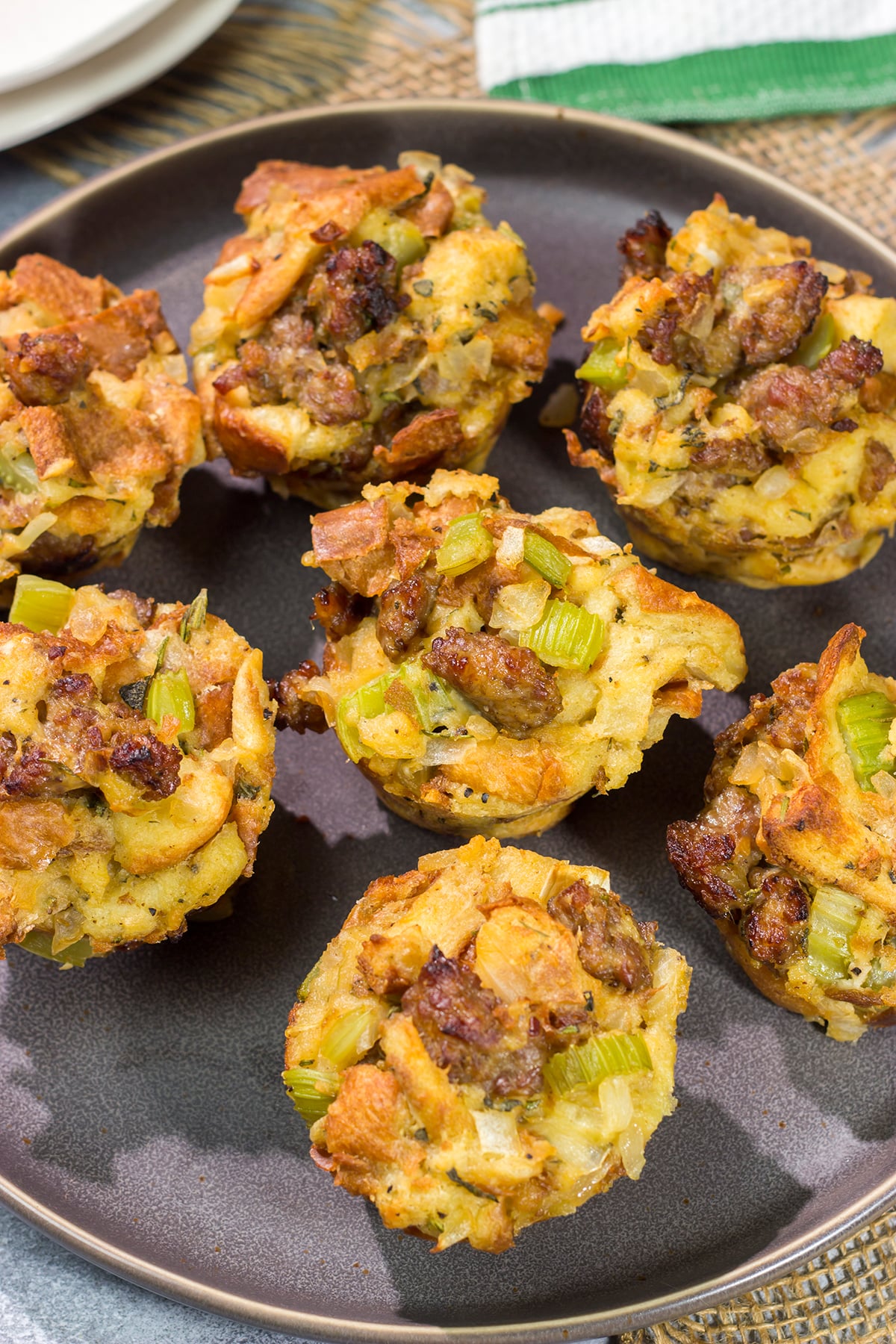 These Thanksgiving Stuffing Muffins feature all of the traditional Thanksgiving flavors...baked in a muffin tin! They're also single-serve, so they're perfect for holiday gatherings with family and friends.