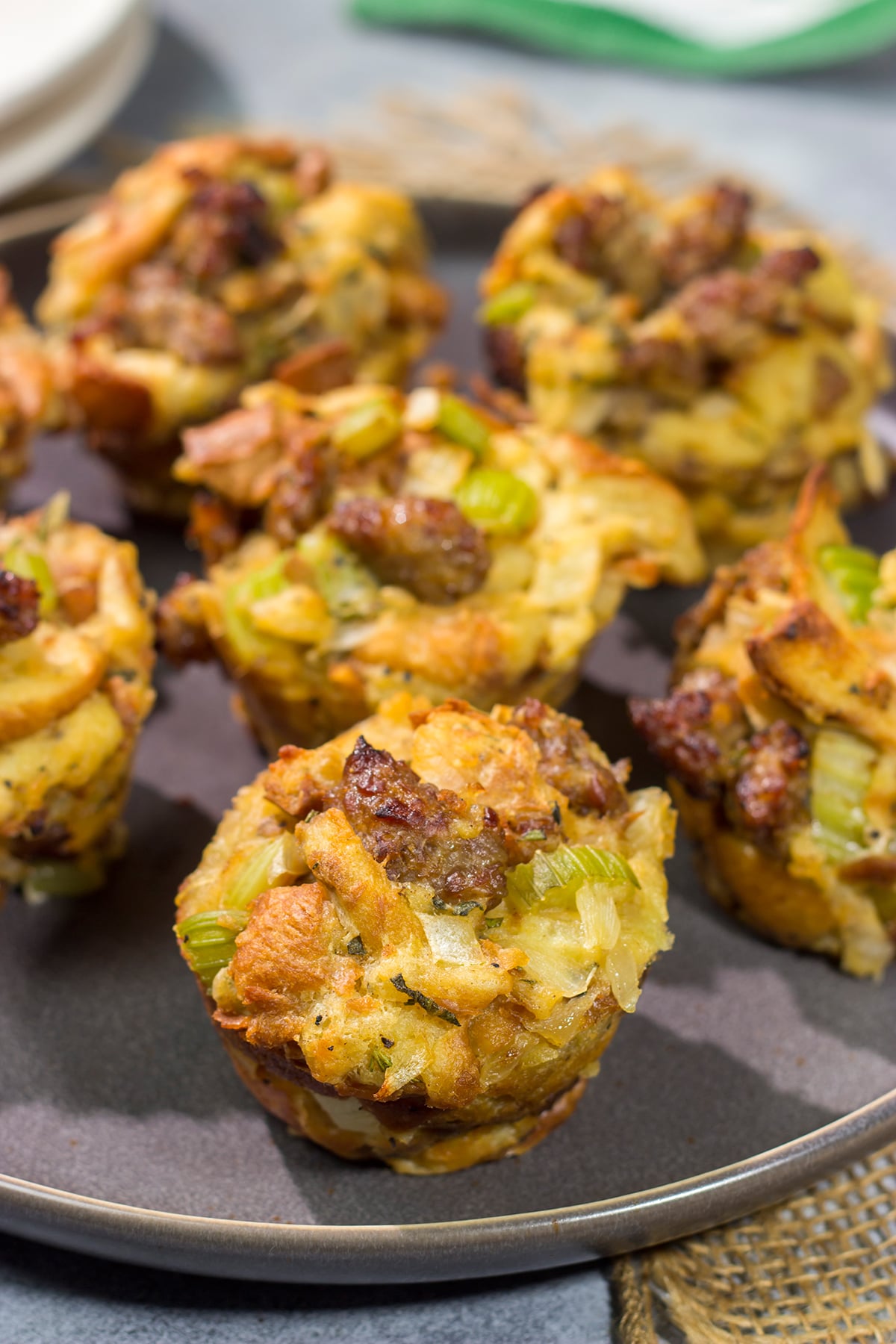 These Thanksgiving Stuffing Muffins feature all of the traditional Thanksgiving flavors...baked in a muffin tin! They're also single-serve, so they're perfect for holiday gatherings with family and friends.