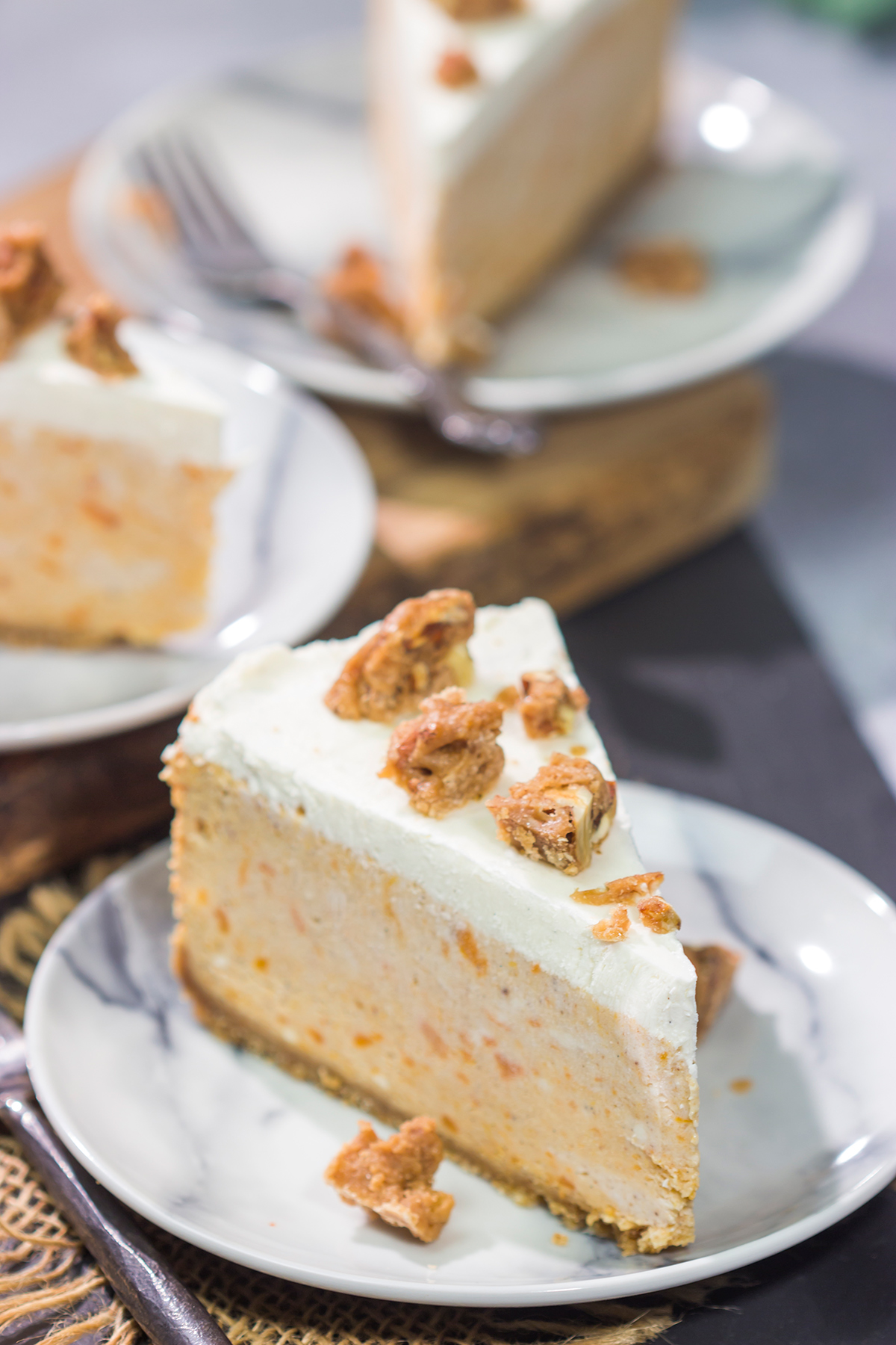 This Sweet Potato Cheesecake is a cross between a sweet potato pie and a cheesecake. It's a wonderful dessert for autumn gatherings with friends and family!