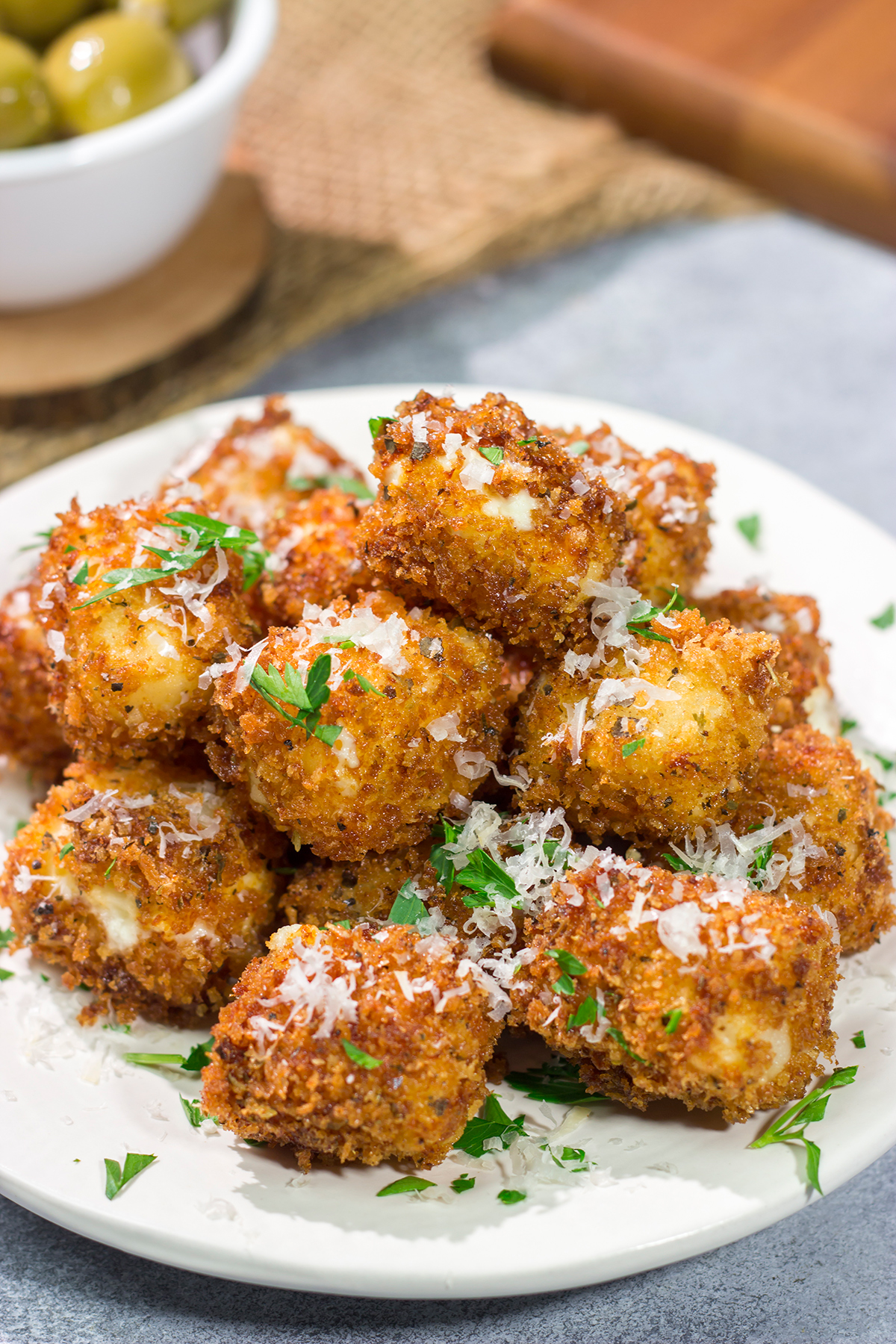 This Toasted Feta is crispy on the outside and warm and creamy on the inside. It can be served as a party appetizer or on top of salads. Enjoy!