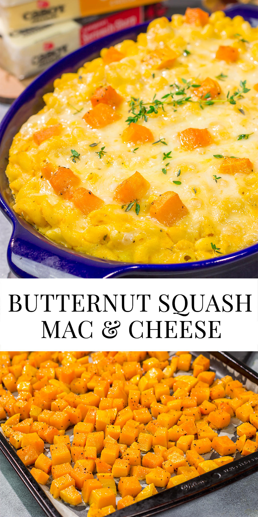 This Butternut Squash Mac and Cheese is a fun twist on a classic dish. With a creamy texture and a slightly nutty flavor, this is a delicious comfort food recipe for chilly nights!