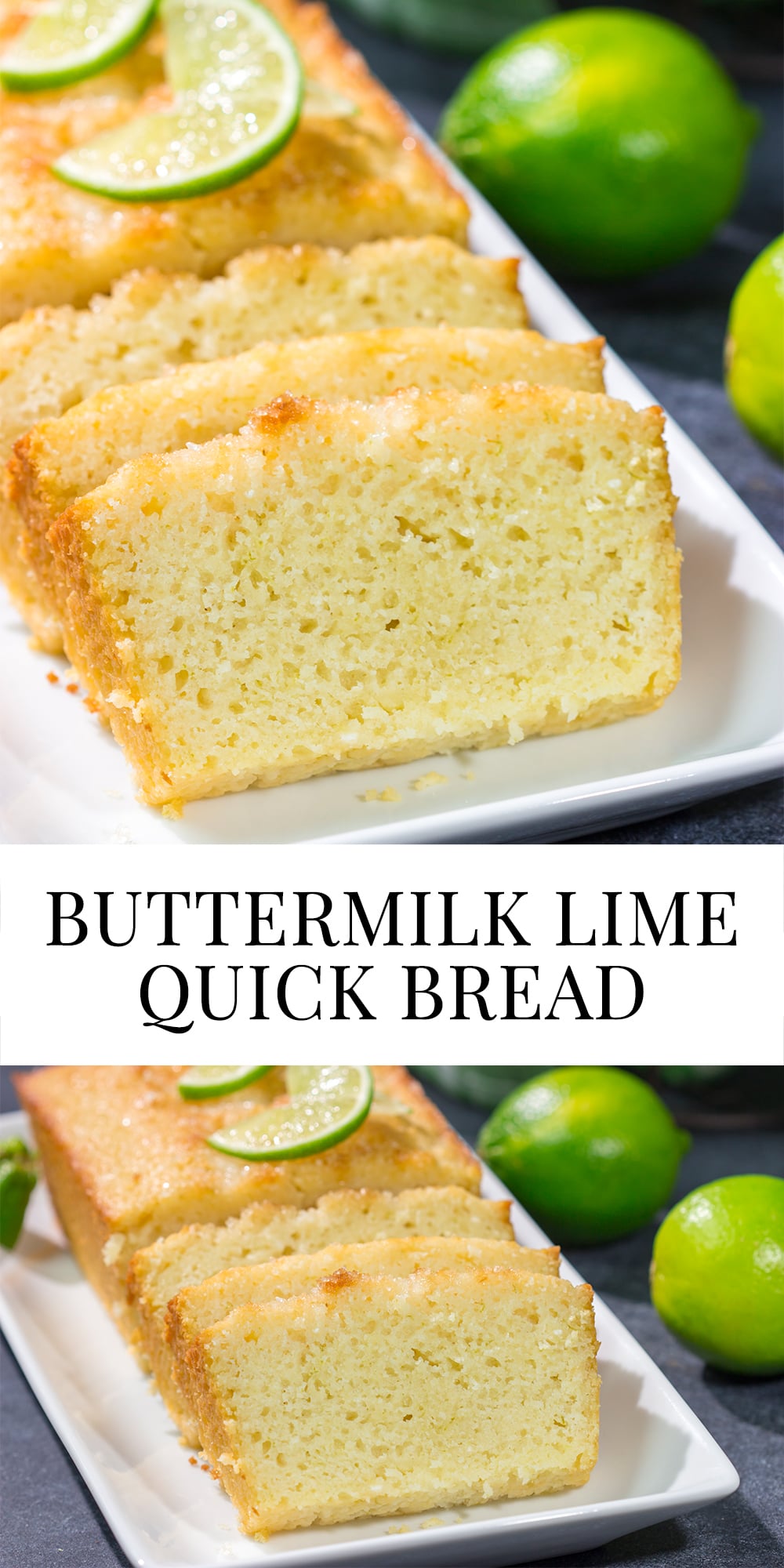 Featuring a bright citrus flavor, a slice of this Buttermilk Lime Quick Bread makes for a great mid-morning snack or a tasty late night dessert. You choose!