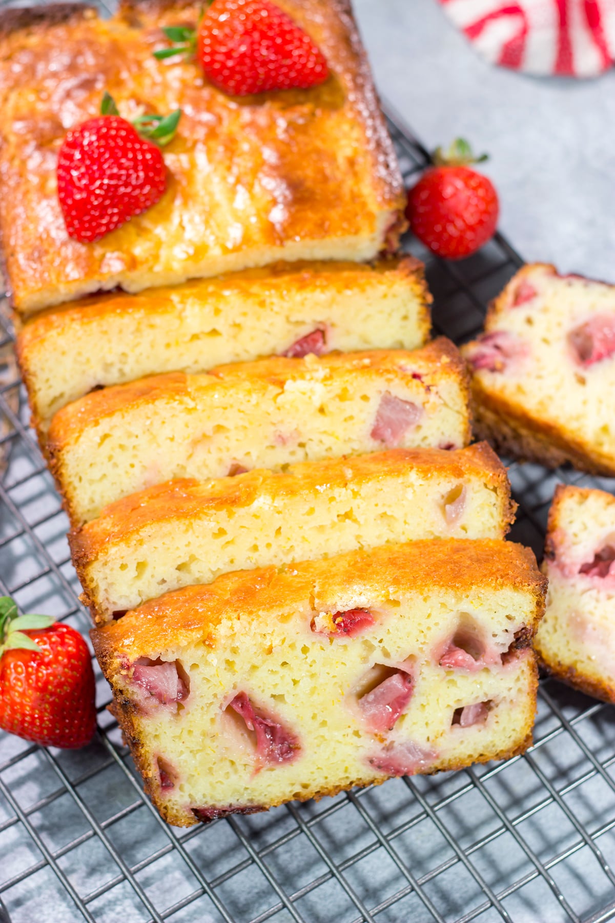 This Fresh Strawberry Bread tastes like summer in a pan! The soft and tender bread is packed with juicy diced strawberries for a perfect breakfast treat or mid-morning snack.