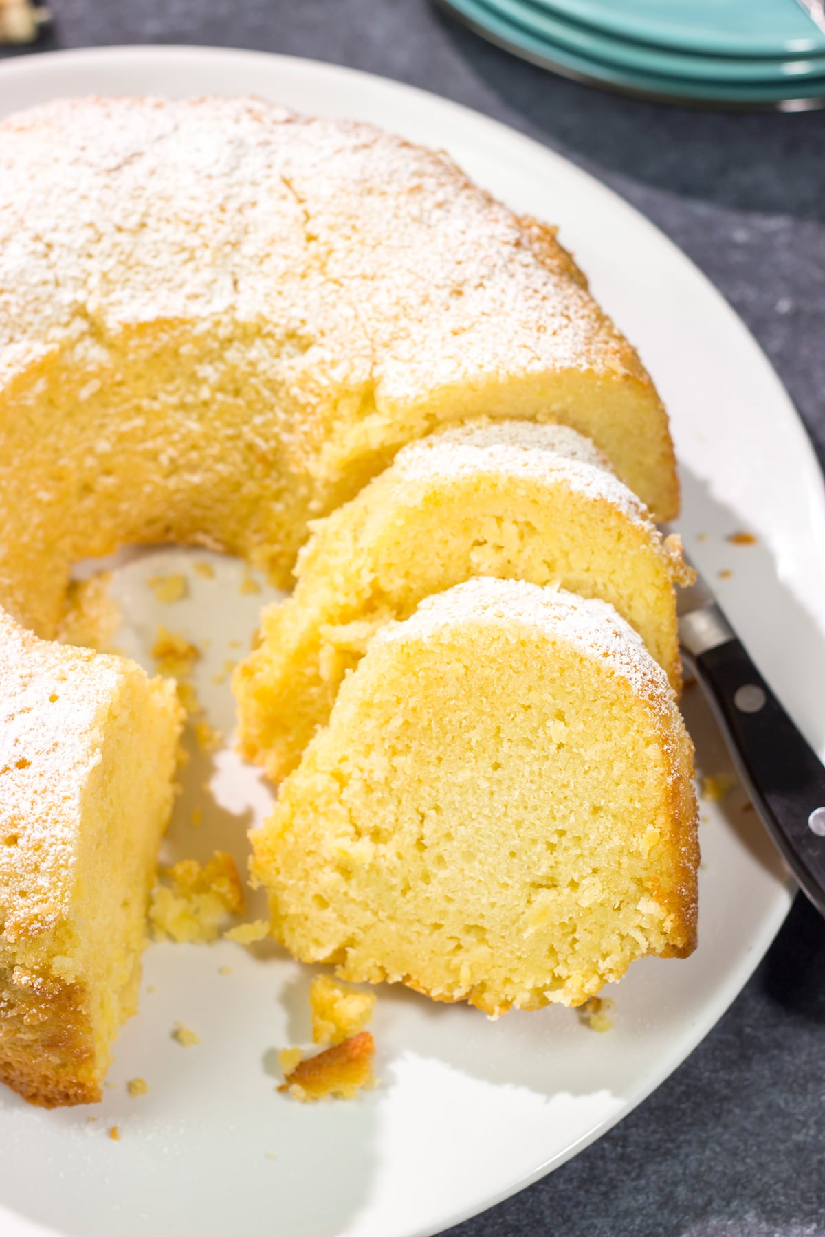 Featuring the bright tropical flavor of crushed pineapple, a slice of this Pineapple Pound Cake makes for an excellent brunch or dessert!
