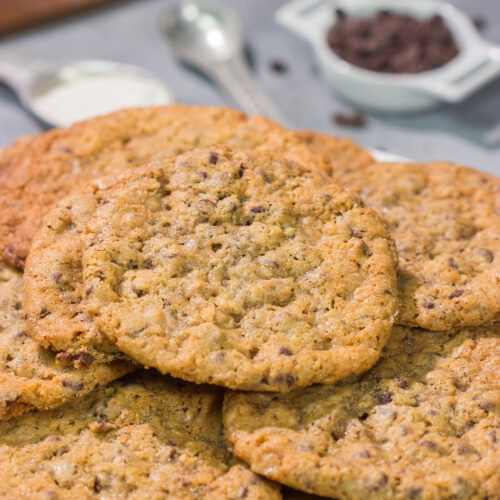 These irresistible Toffee Chocolate Chip Cookies are packed with the flavors of sweet chocolate and buttery toffee. Good luck eating just one!