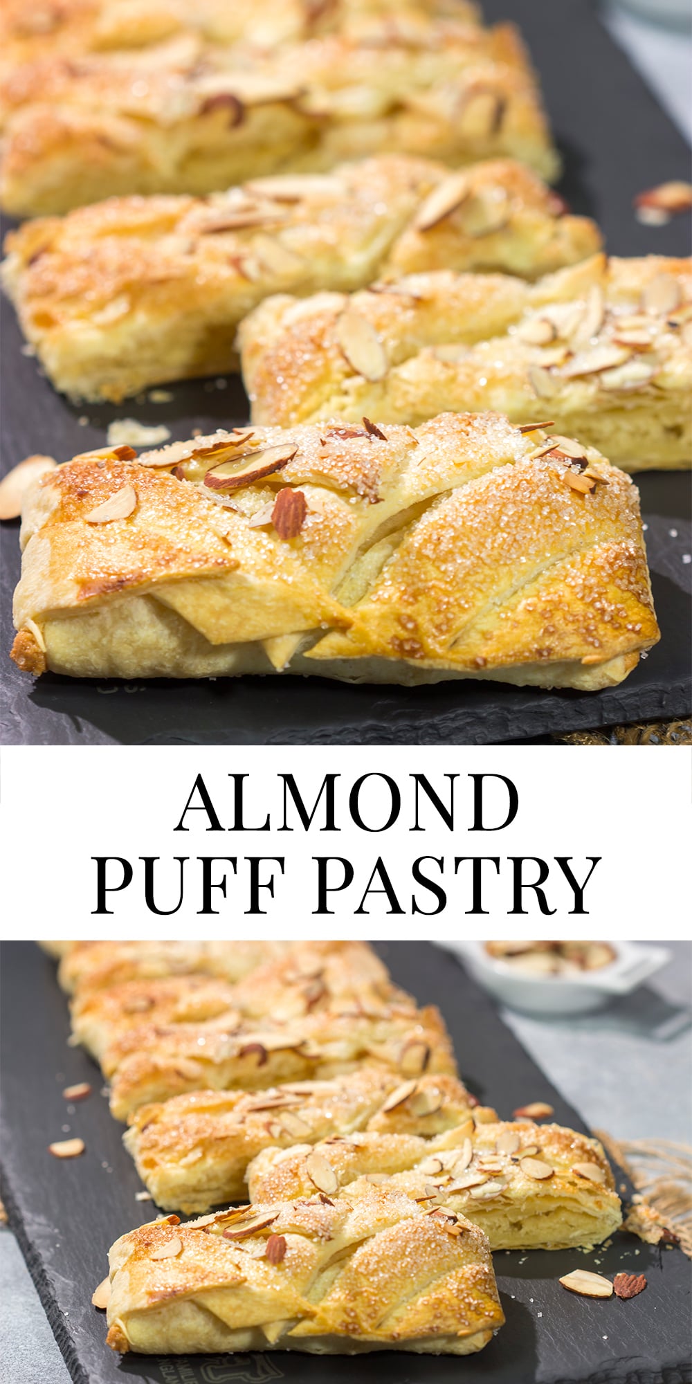 This Almond Puff Pastry recipe features flaky, buttery puff pastry wrapped around homemade almond paste. It's surprisingly easy to make - it'll become a family favorite!