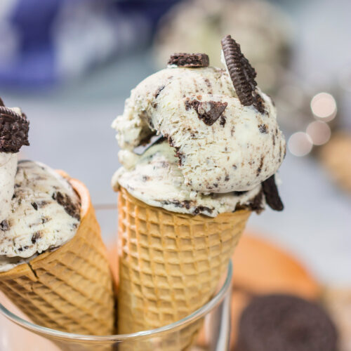 This easy Cookies and Cream Ice Cream recipe is rich and creamy texture with plenty of Oreo cookie chunks mixed in. It's a classic ice cream flavor for a reason!