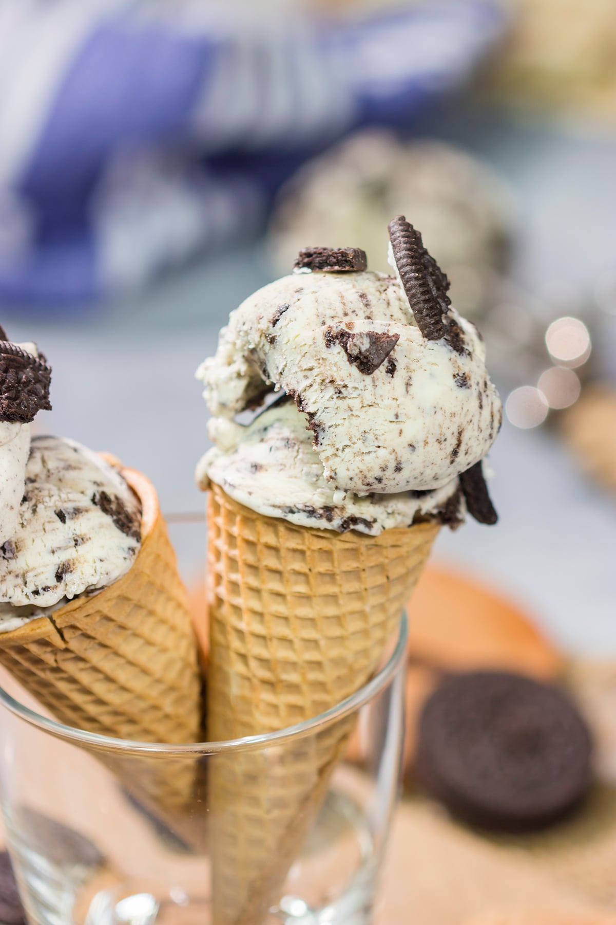 This easy Cookies and Cream Ice Cream recipe is rich and creamy texture with plenty of Oreo cookie chunks mixed in. It's a classic ice cream flavor for a reason!
