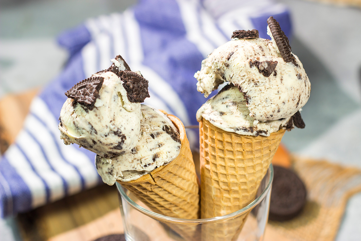 This easy Cookies and Cream Ice Cream recipe is rich and creamy texture with plenty of Oreo cookie chunks mixed in. It's a classic ice cream flavor for a reason!