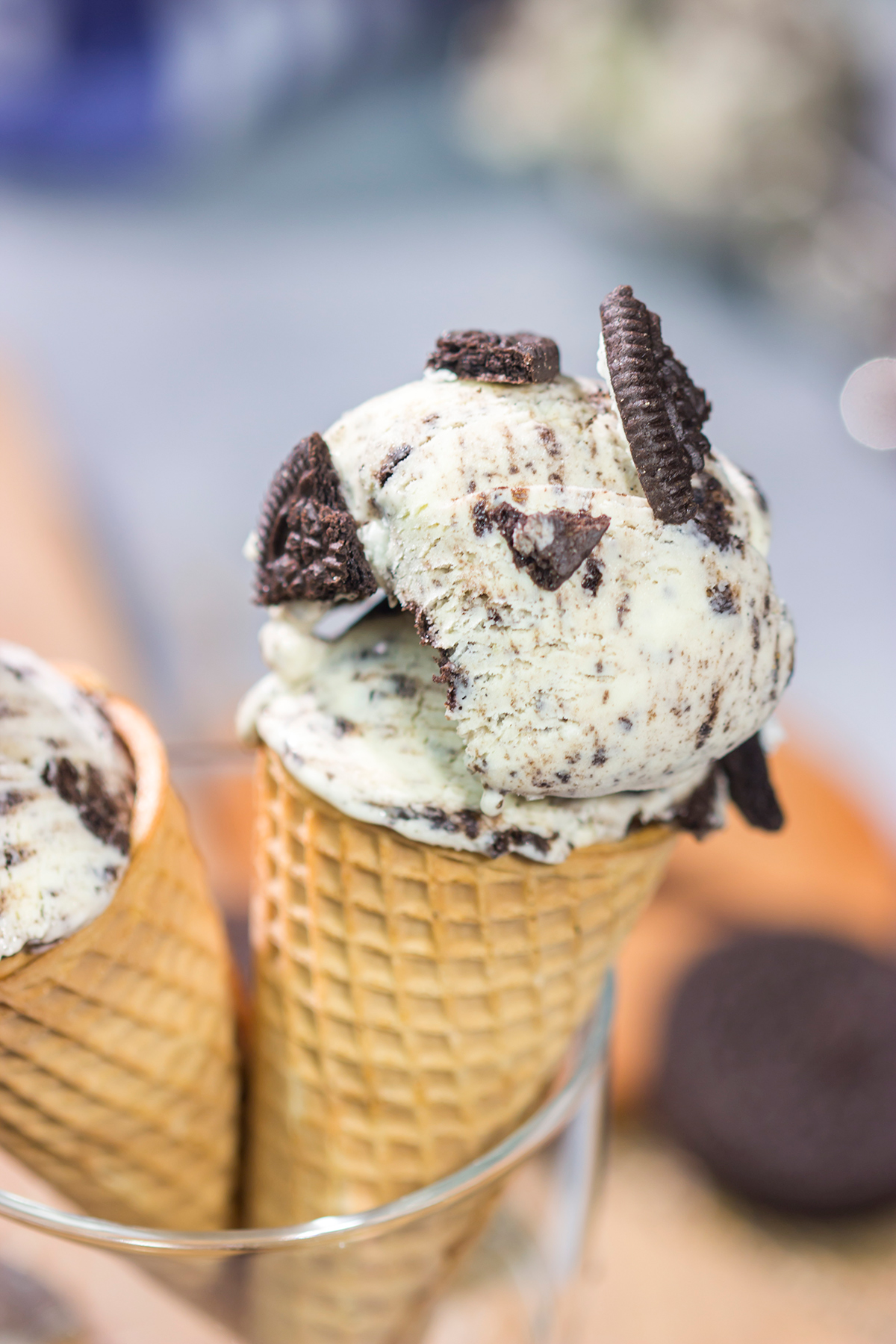 This easy Cookies and Cream Ice Cream recipe is rich and creamy texture with plenty of Oreo cookie chunks mixed in. It's a classic ice cream flavor for a reason!