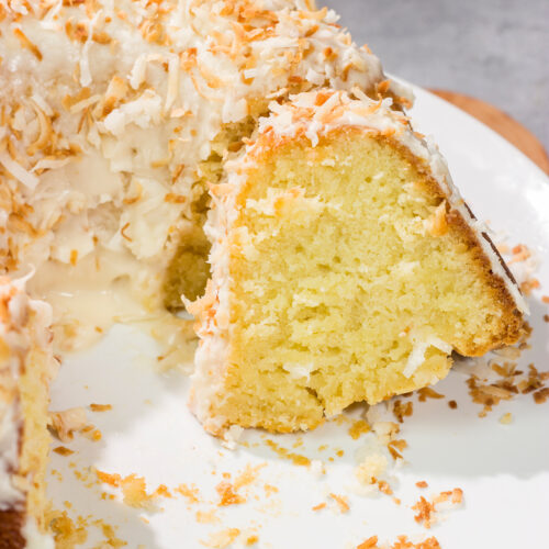 This Coconut Pound Cake is rich and buttery, and it includes a fun tropical twist thanks to the toasted coconut flakes. Grab a slice for dessert tonight!