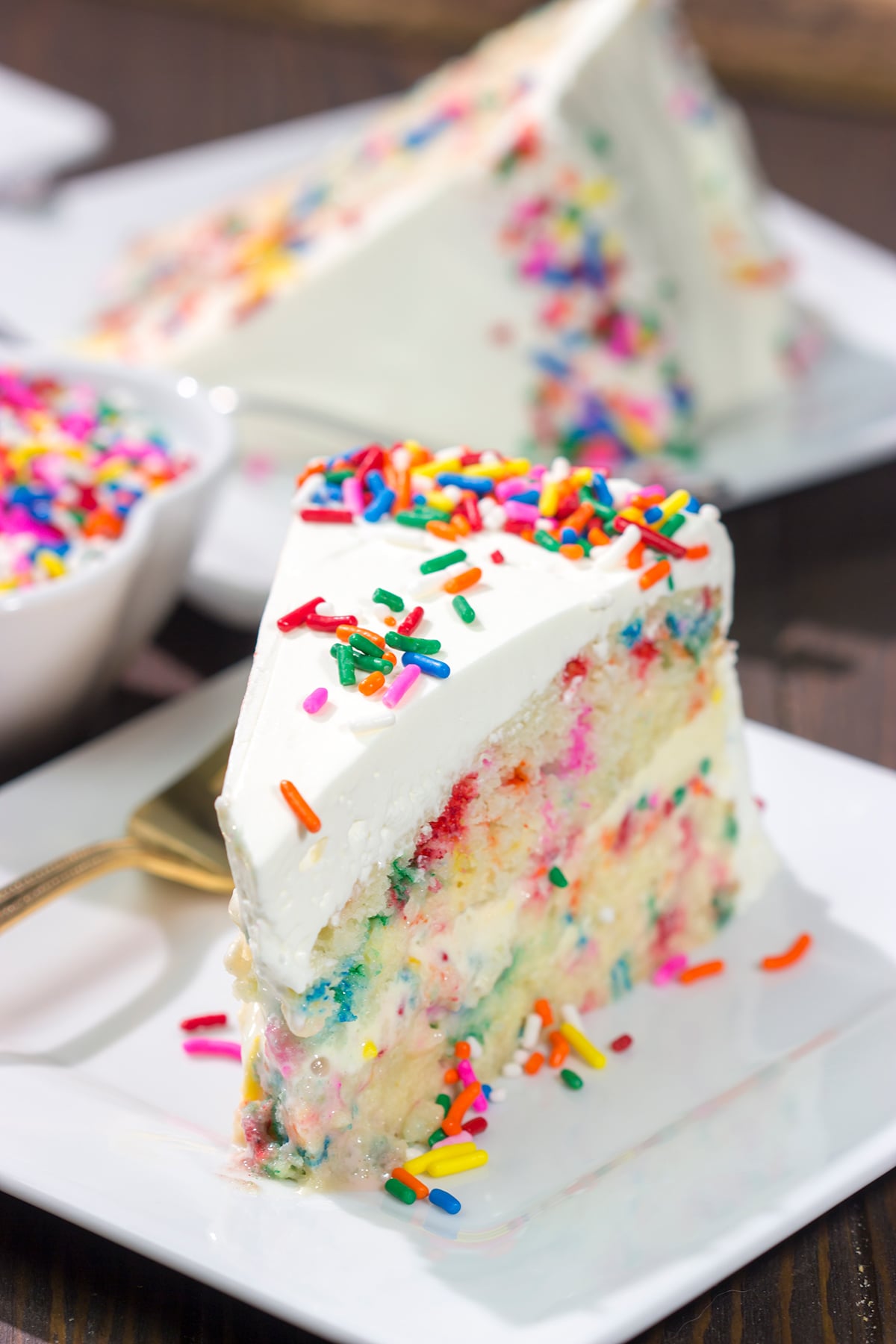 Why pick between cake and ice cream? A slice of Funfetti Ice Cream Cake is an instant party!