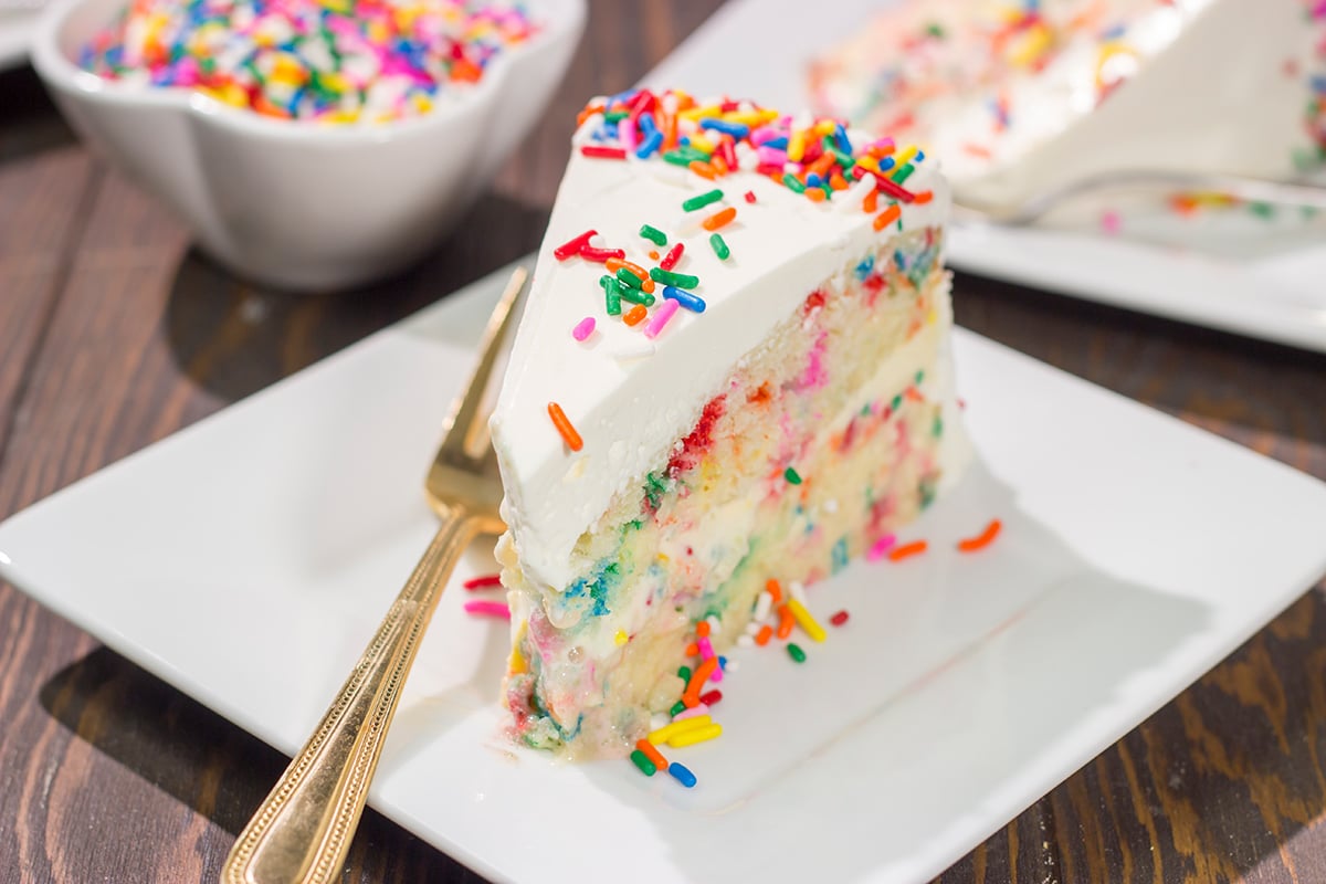 Why pick between cake and ice cream? A slice of Funfetti Ice Cream Cake is an instant party!