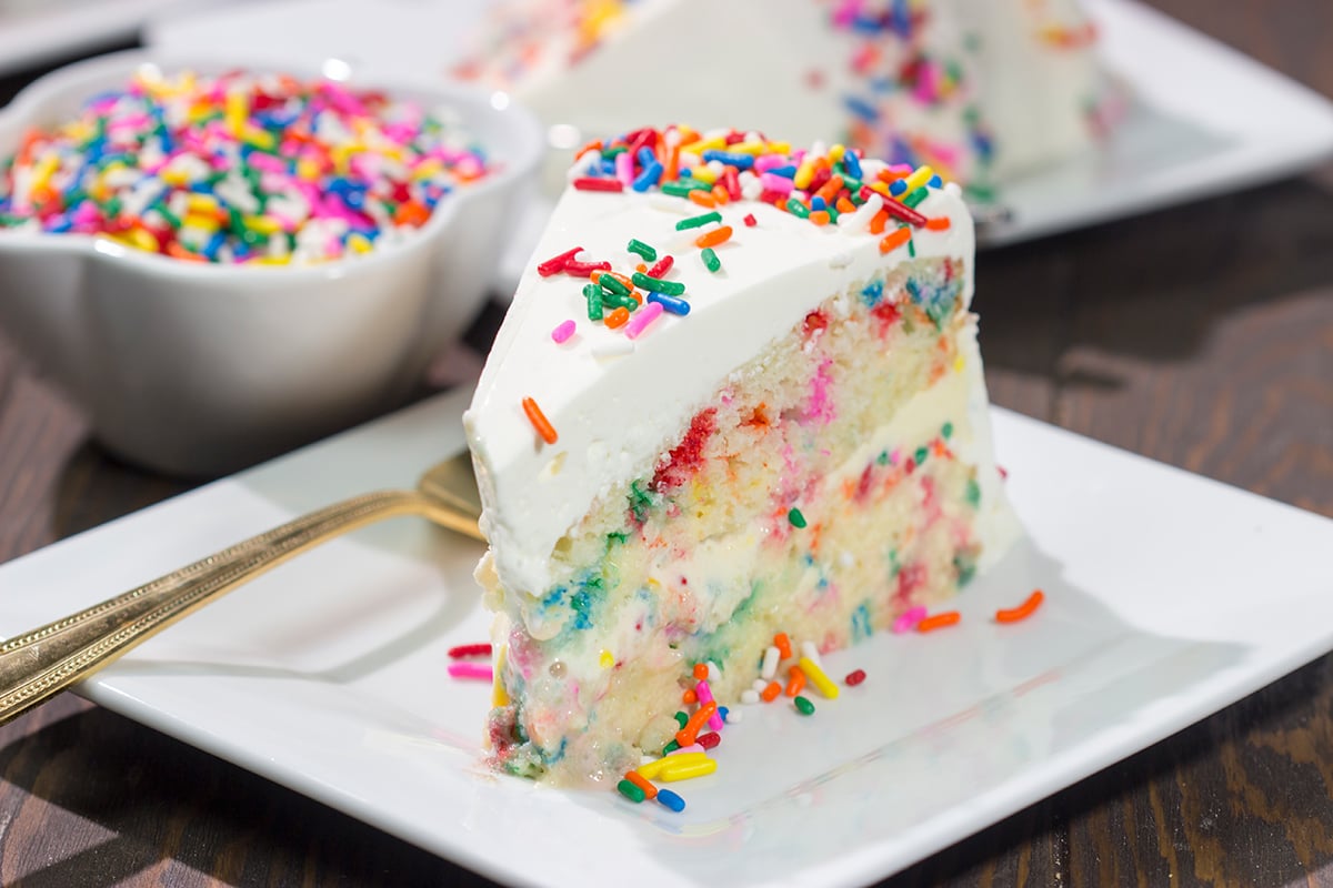 Why pick between cake and ice cream? A slice of Funfetti Ice Cream Cake is an instant party!