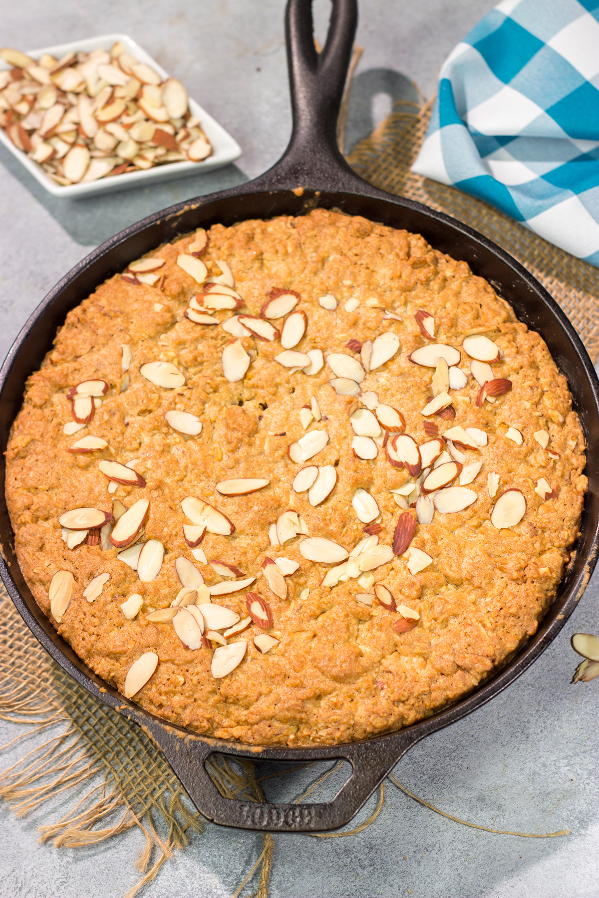 These chewy Almond Skillet Blondies feature a deep butterscotch flavor. Add in the crunchy almonds, and you've got an easy dessert recipe that will be a family favorite!