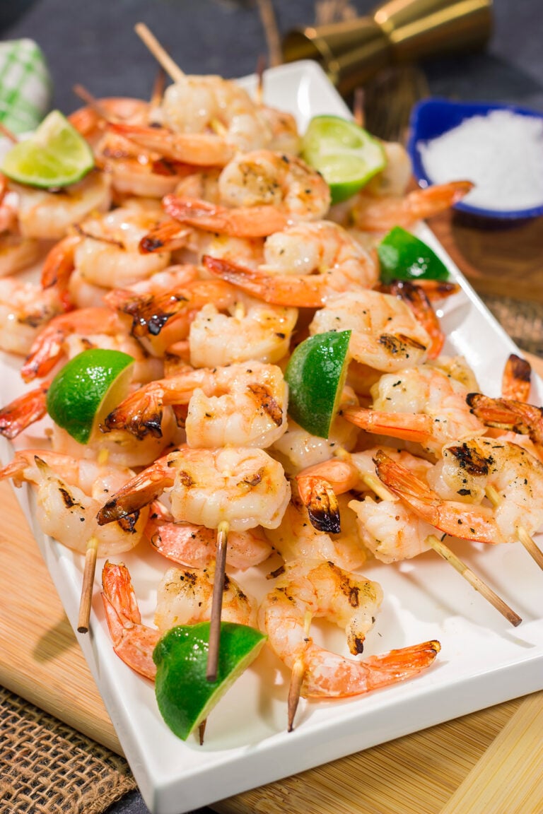 These Grilled Tequila Lime Shrimp are loaded with flavor...and they are ready in less than an hour. Grab some shrimp and fire up the grill for dinner tonight!