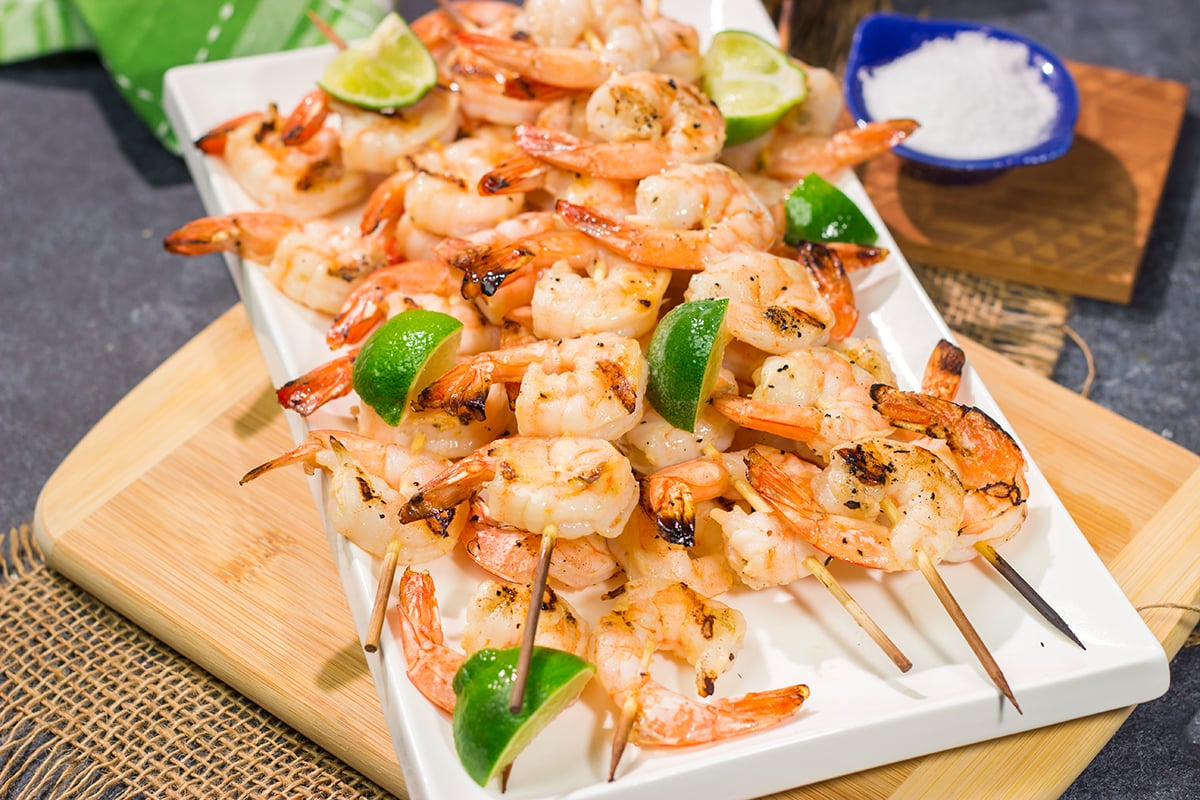 These Grilled Tequila Lime Shrimp are loaded with flavor...and they are ready in less than an hour. Grab some shrimp and fire up the grill for dinner tonight!