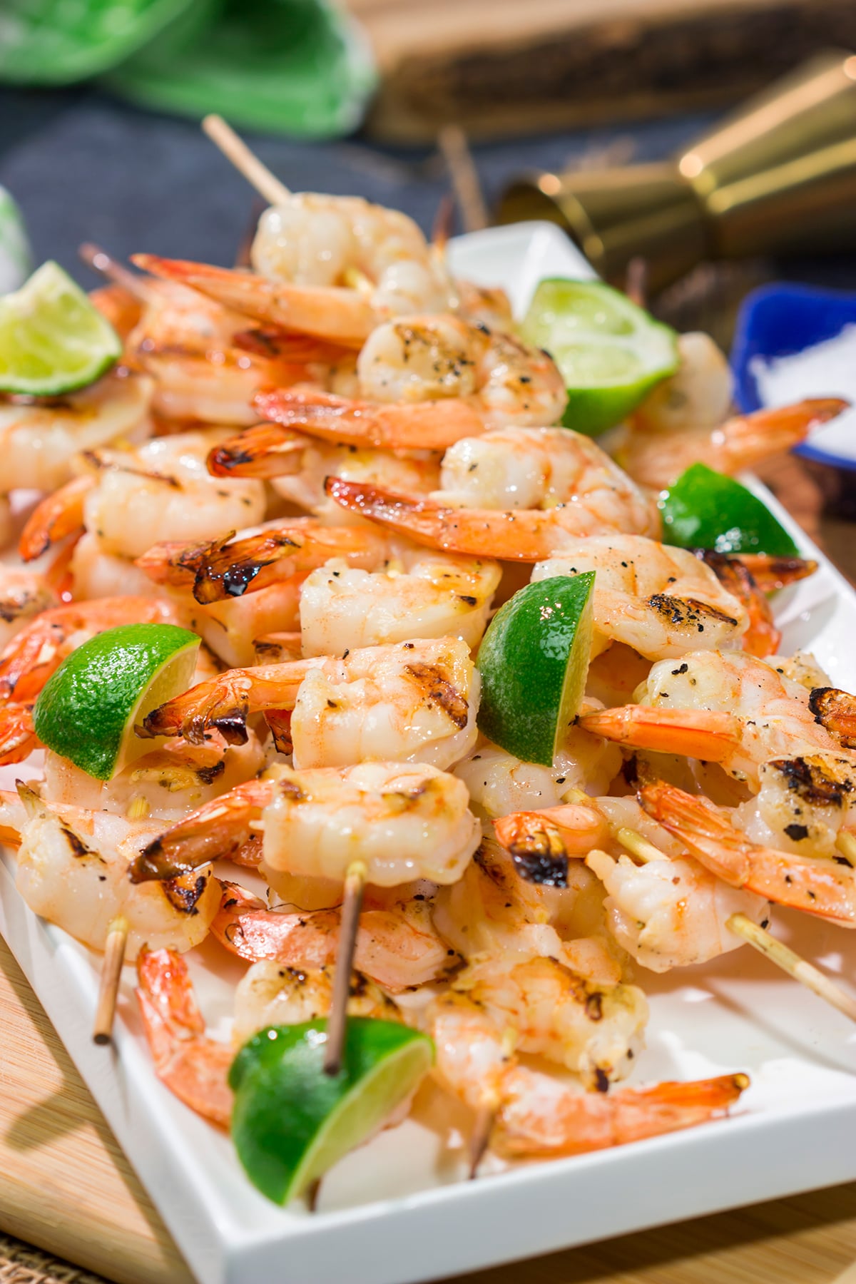 These Grilled Tequila Lime Shrimp are loaded with flavor...and they are ready in less than an hour. Grab some shrimp and fire up the grill for dinner tonight!